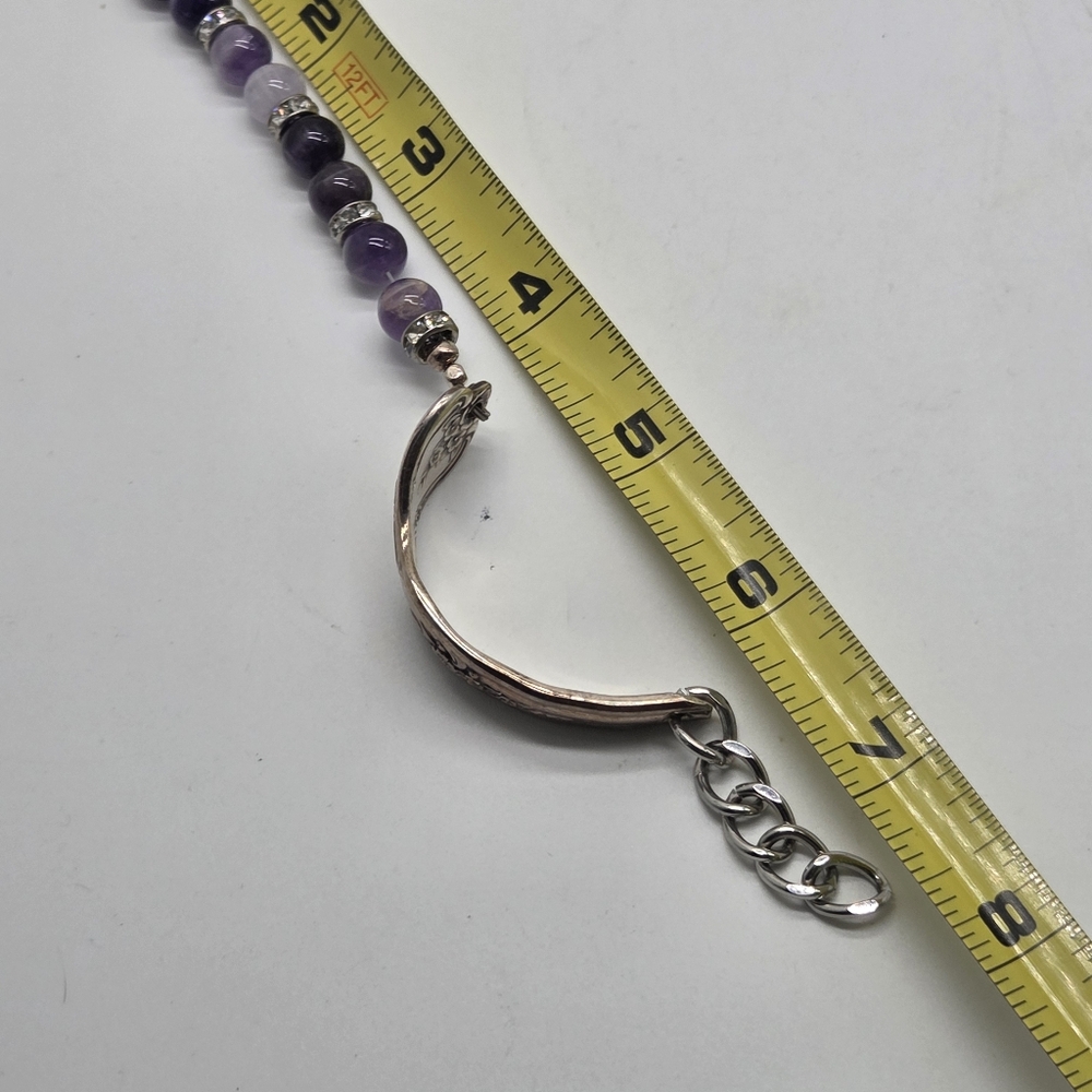 Handcrafted Artisan Spoon Fork Utnesil Amethyst G… - image 3